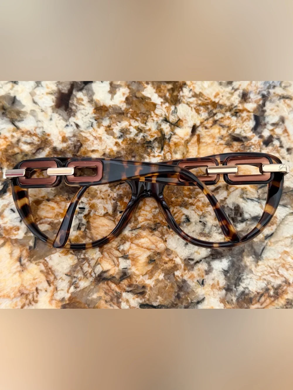 GUESS Tortoiseshell Oversized Square Eyeglass Frames RX *Frame Only*